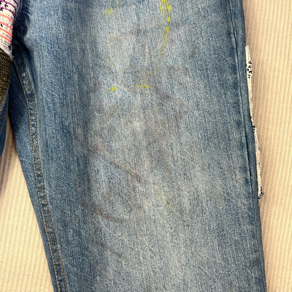 BDG Urban Outfitters Size 29 Patchwork High Rise Flare Jeans Boho Hippie - Picture 14 of 16